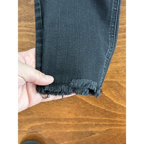 Kenneth Cole Women's Skinny Jeans 10 Black Denim Frayed Hem Stretch DEFECT - Picture 8 of 10